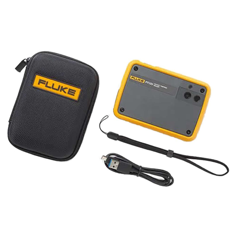 Fluke PTi120 pocket thermal imager touchscreen showing a thermal image