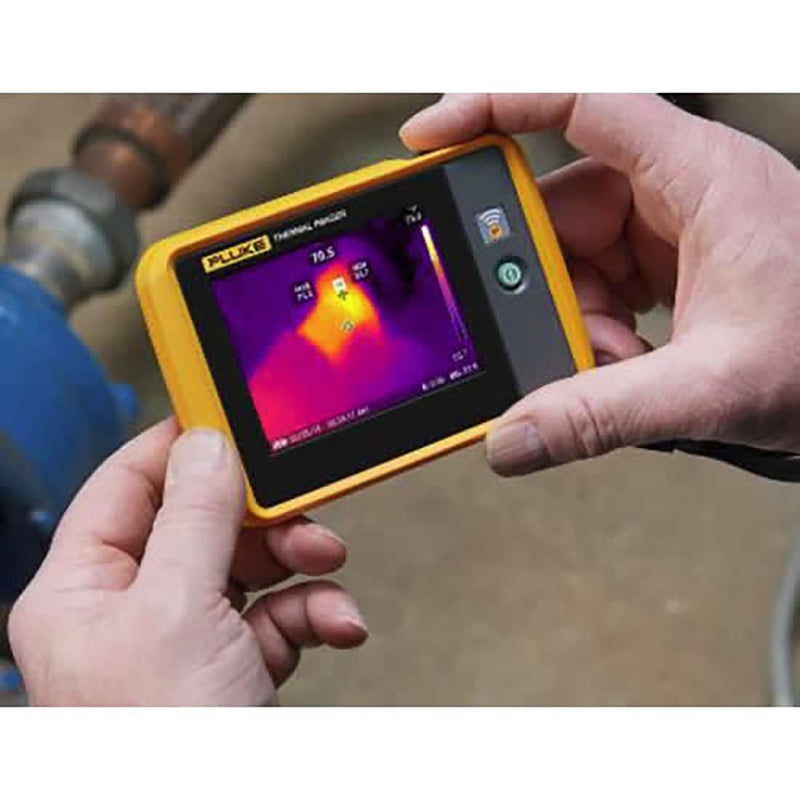 Fluke PTi120 pocket thermal imager rear view showing controls