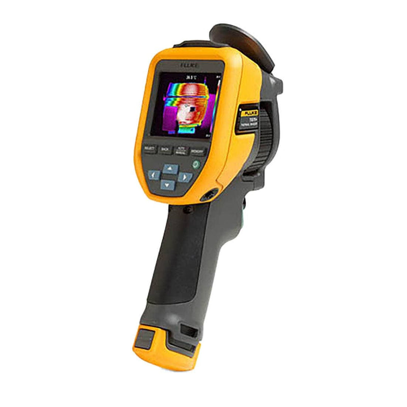 Fluke TiS75+ thermal imaging camera side profile showing lens and grip