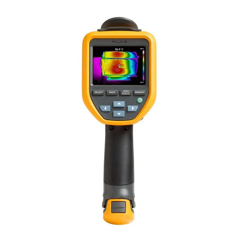 Fluke TiS55+ 256 x 192 thermal imaging camera front view with touchscreen display