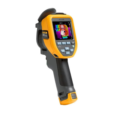 Fluke TiS75+ 384 x 288 thermal imaging camera front view with touchscreen display